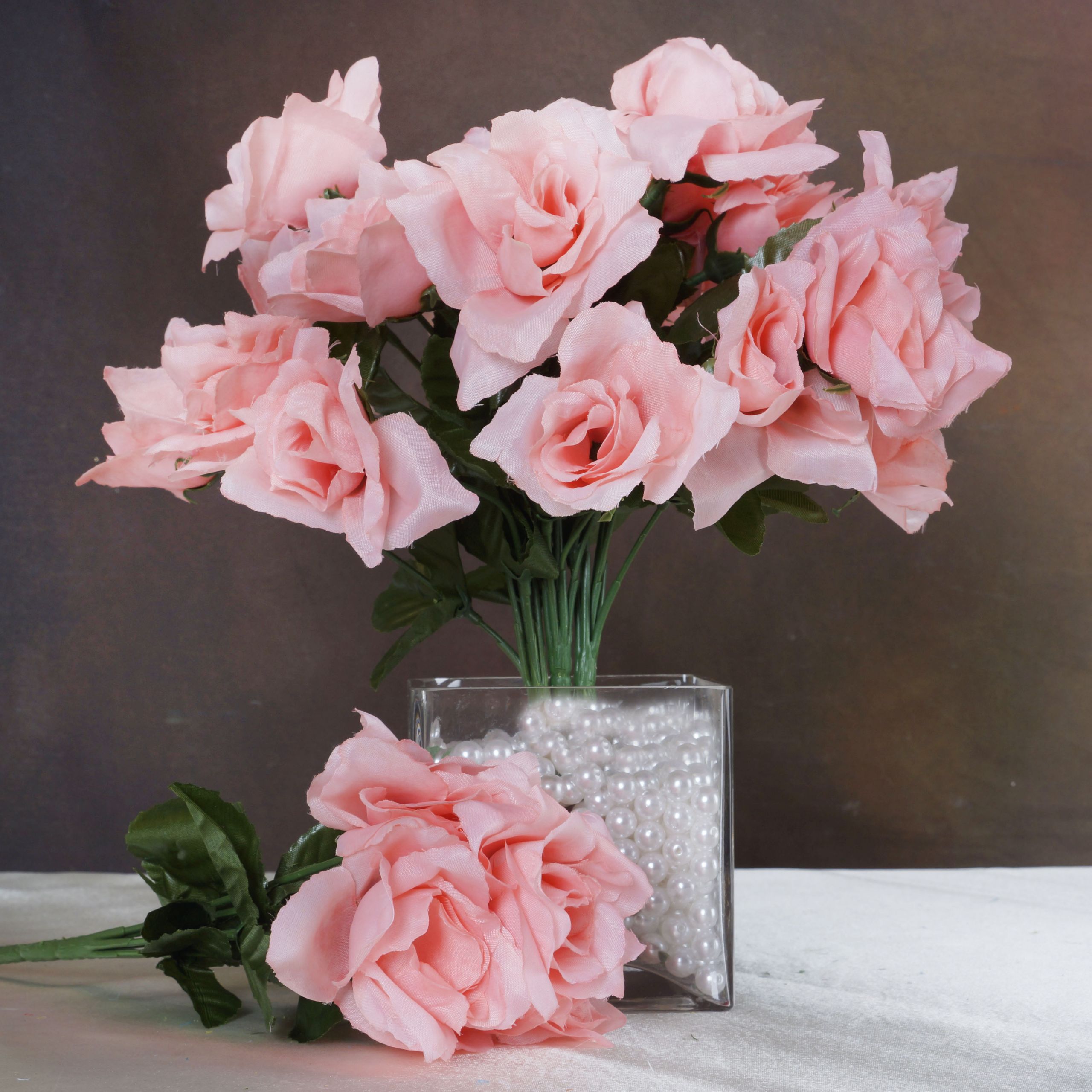 Wedding Flowers Wholesale
 168 Silk OPEN ROSES WEDDING Bouquets FLOWERS Centerpieces