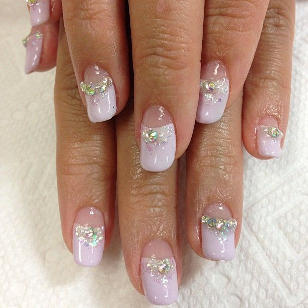 Wedding Gel Nails Designs
 Wedding gel nail designs Lavender French nails with