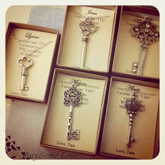 Wedding Gift Ideas For Bridesmaids
 Skeleton Key Bridesmaids Thank You Gifts Ask Bridal Party