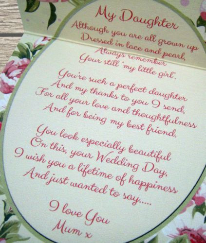 Wedding Gift Ideas From Mother To Daughter
 MOTHER OF THE BRIDE GIFT FOR DAUGHTER Sentiments Gift Card