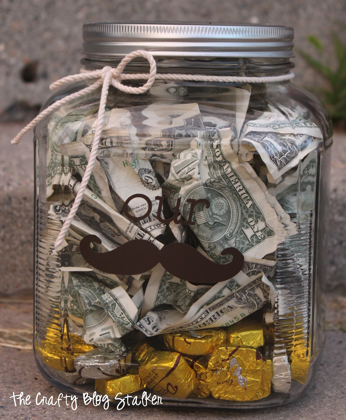 Wedding Gift Money Ideas
 Money "Stache" Jar Wedding Gift The Crafty Blog Stalker