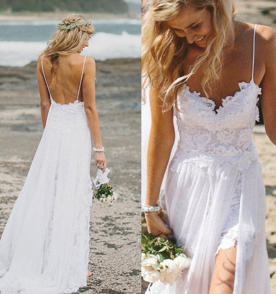 Wedding Gowns For Beach Wedding
 Top Selling Lace Beach Wedding Dresses Long White Wedding