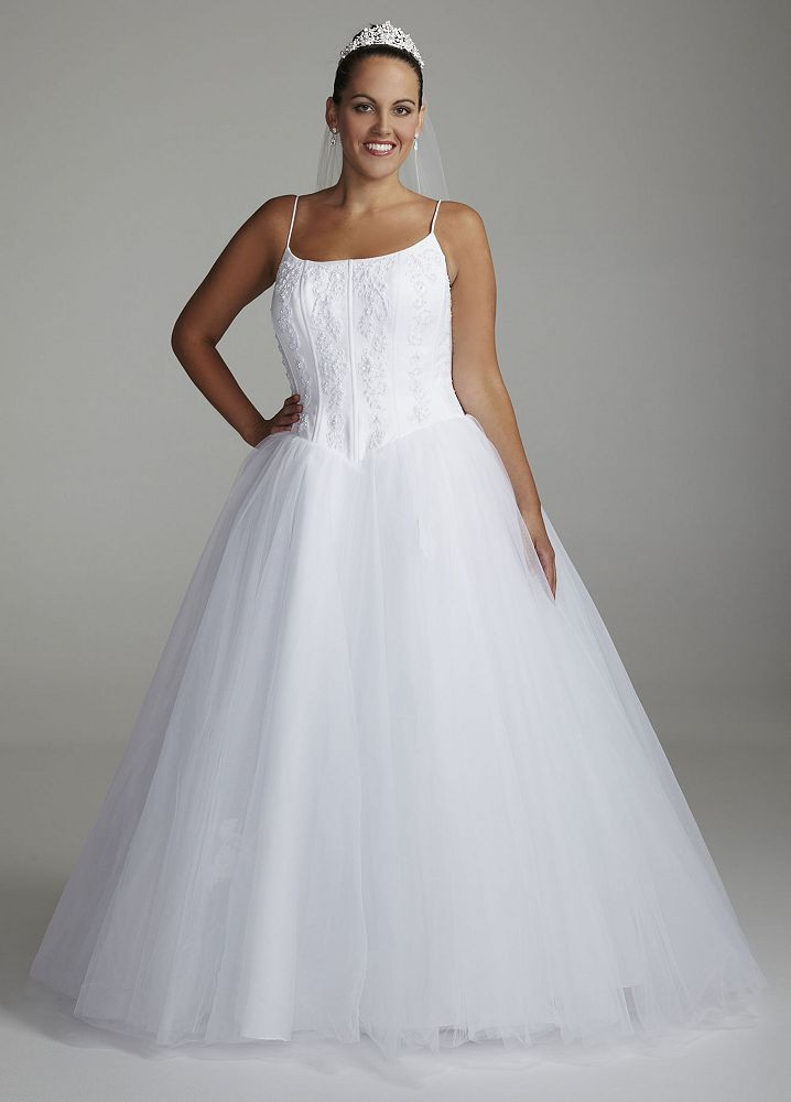 Wedding Gowns With Straps
 David s Bridal SAMPLE Spaghetti Strap Tulle Ball Gown