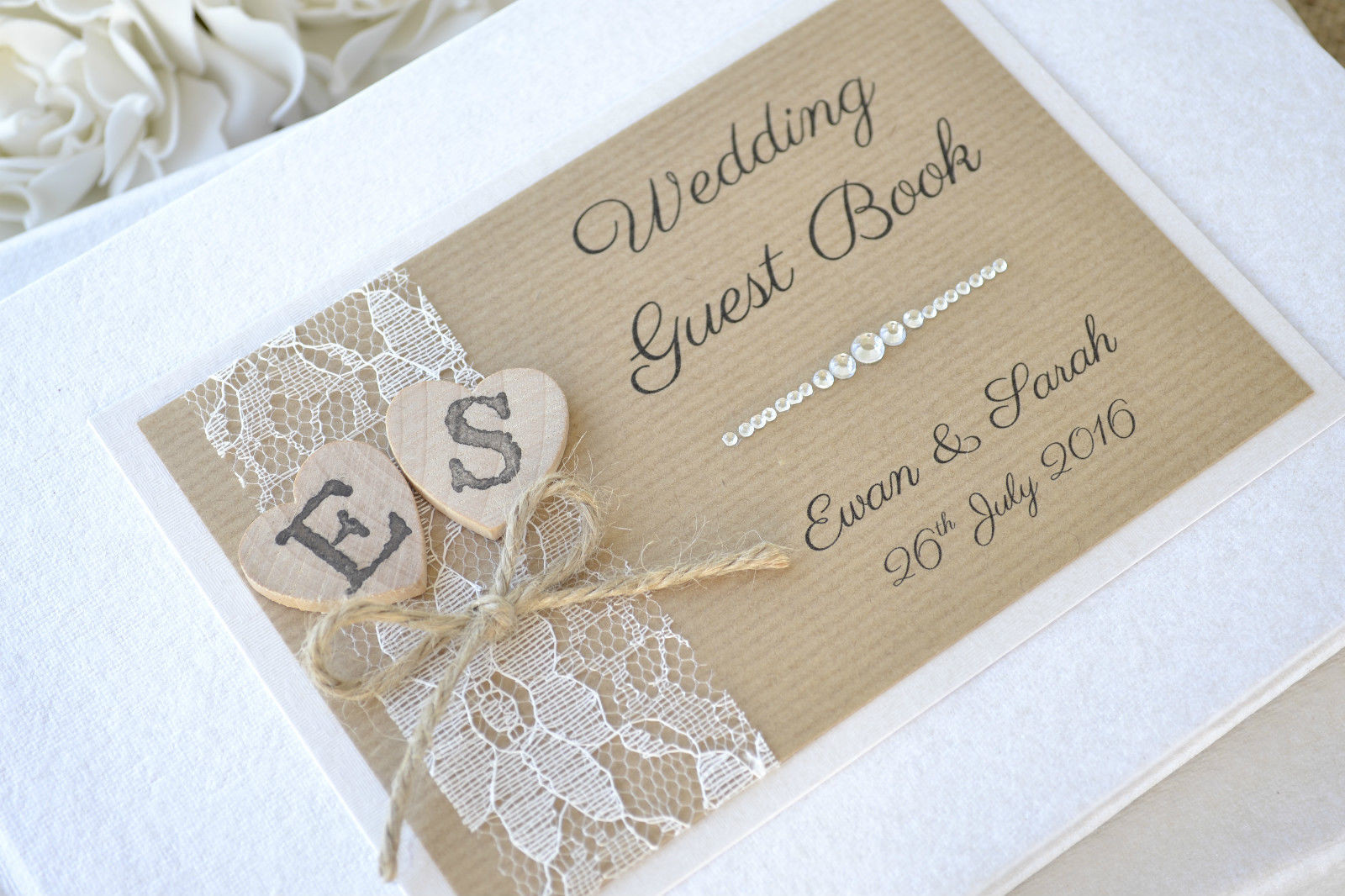 Wedding Guest Book Ideas Uk
 Rustic Style Personalised Wedding Guest Book – Wooden