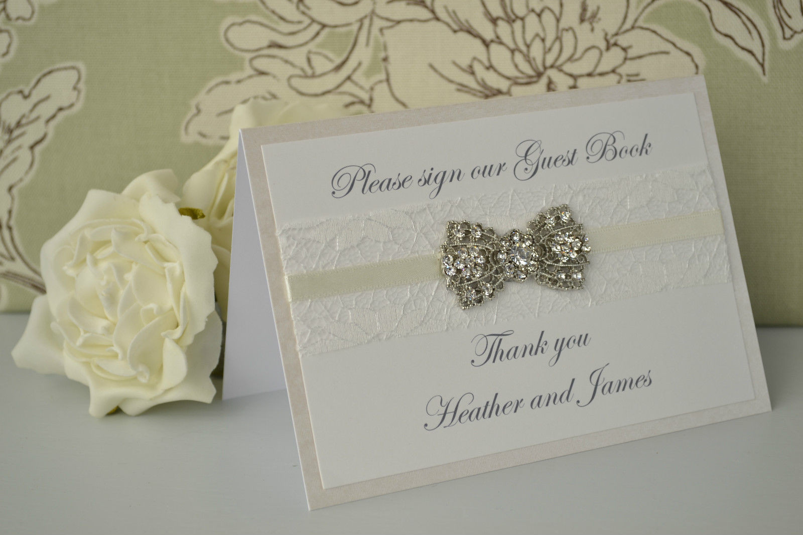 Wedding Guest Book Ideas Uk
 Personalised Wedding Guest Book Sign – Vintage Diamante