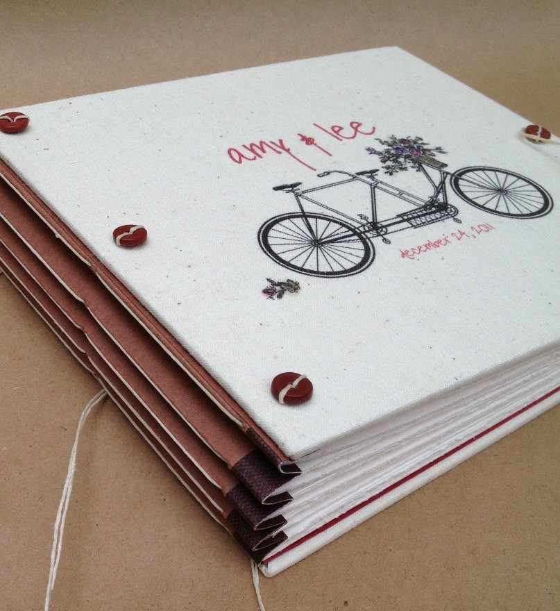 Wedding Guest Book Titles
 Personalized Bicycle Wedding Guest Book or Booth Album