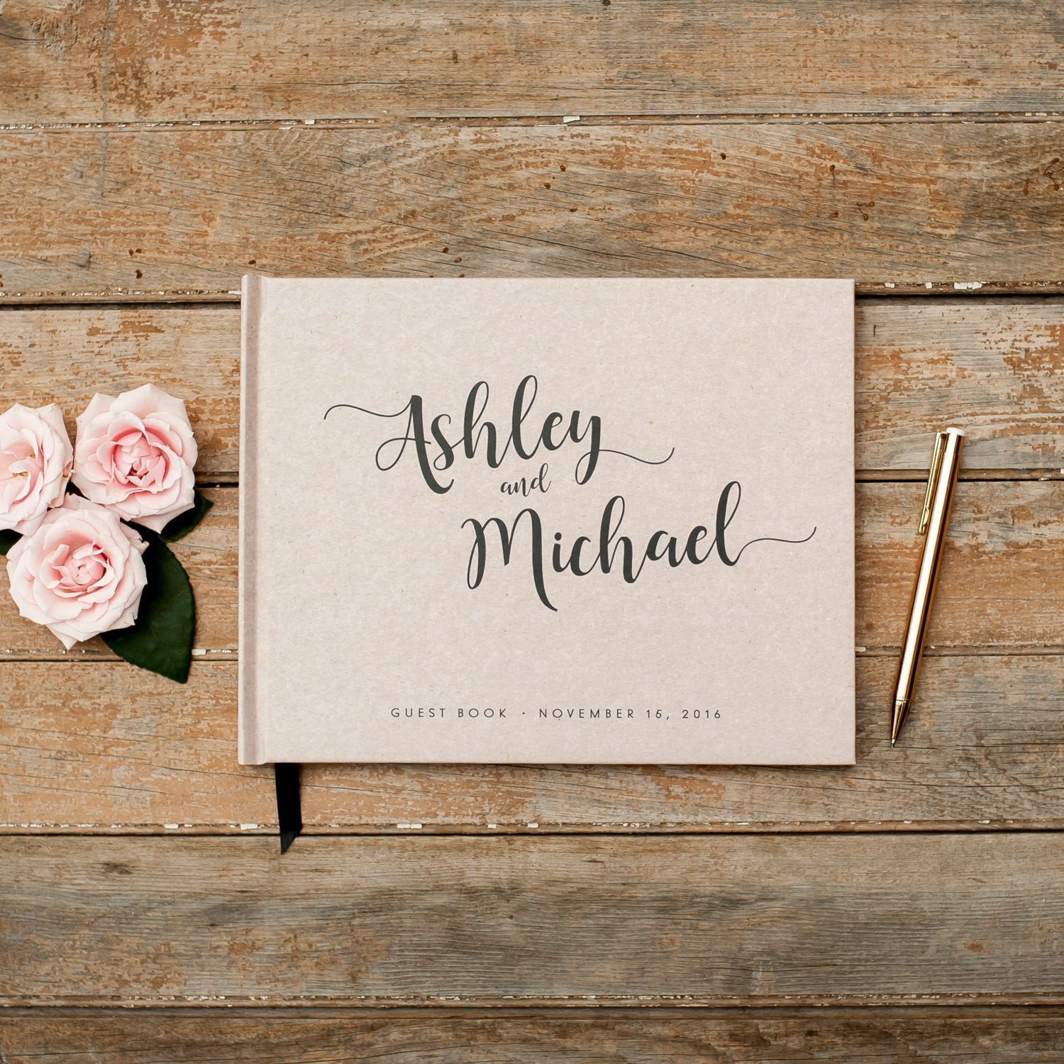 Wedding Guest Book Titles
 Wedding Guest Book horizontal landscape guestbook sign in book
