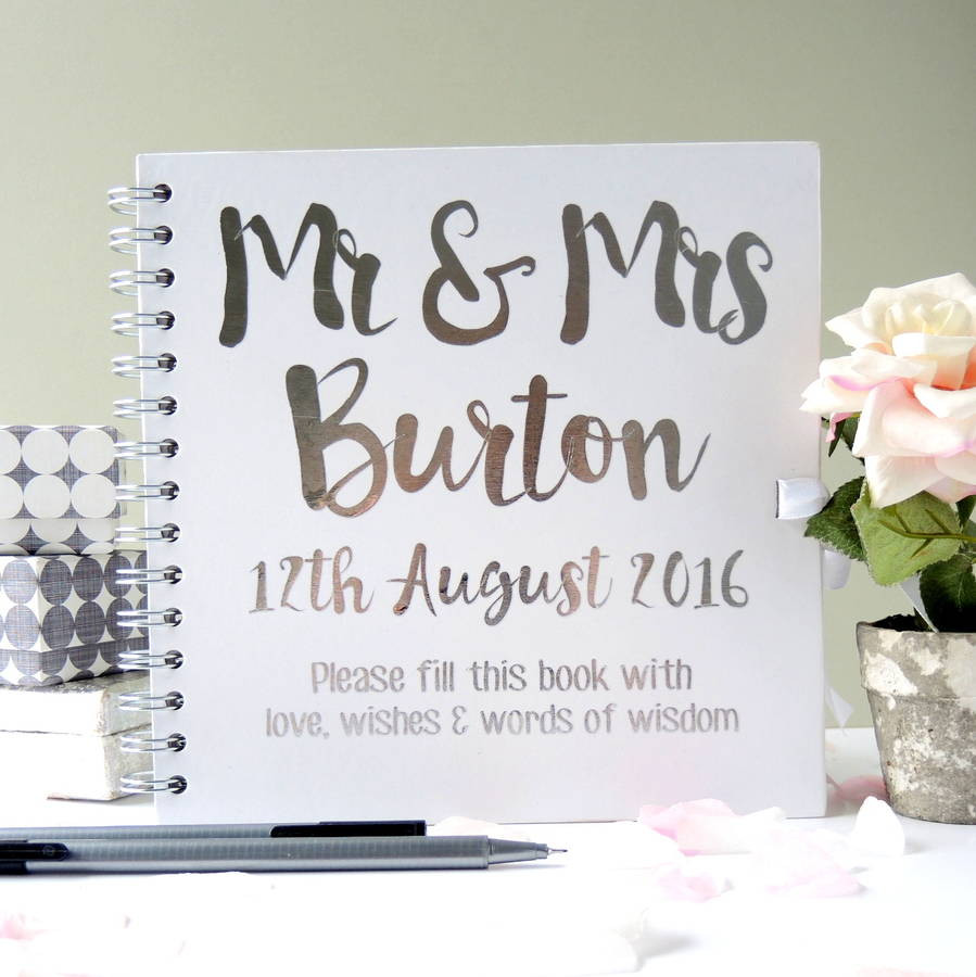 Wedding Guest Book Titles
 personalised mr and mrs wedding guest book by the alphabet