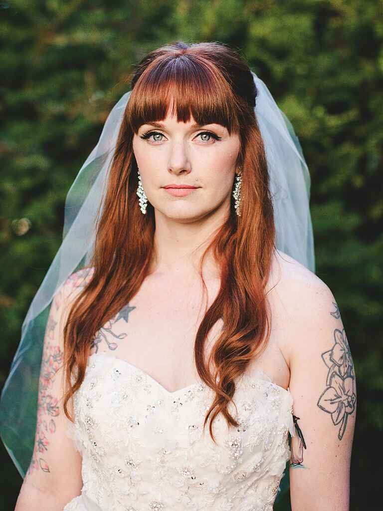 Wedding Hairstyles With Bangs
 Half Up Wedding Hairstyle Ideas With Curls Flowers and Braids