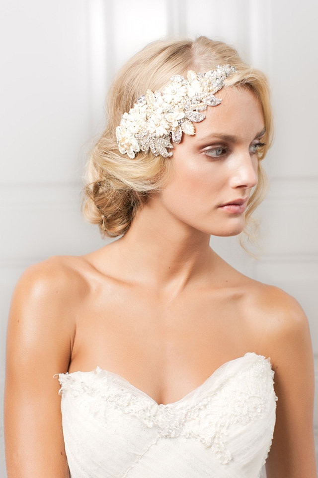 Wedding Hairstyles With Headpiece
 Wear a Bejeweled Bridal Headpiece