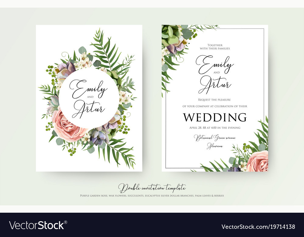 Wedding Invitation Design Online
 Elegant floral wedding invitation card design Vector Image