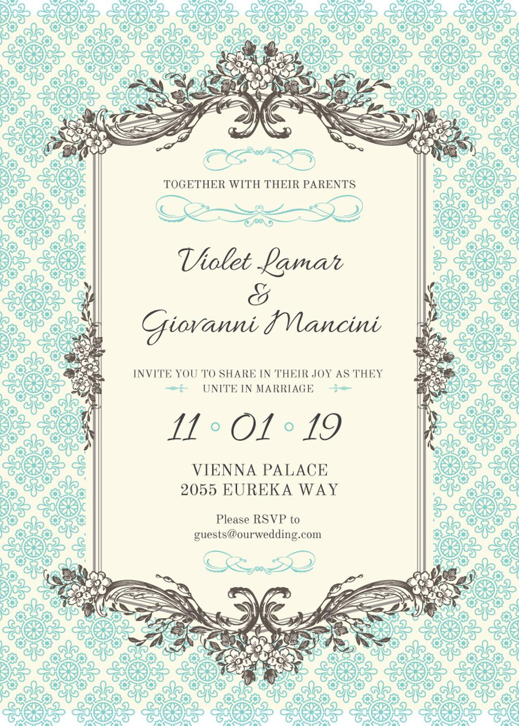 Wedding Invitation Design Online
 Wedding invitation card Invitation 5x7in template — Design