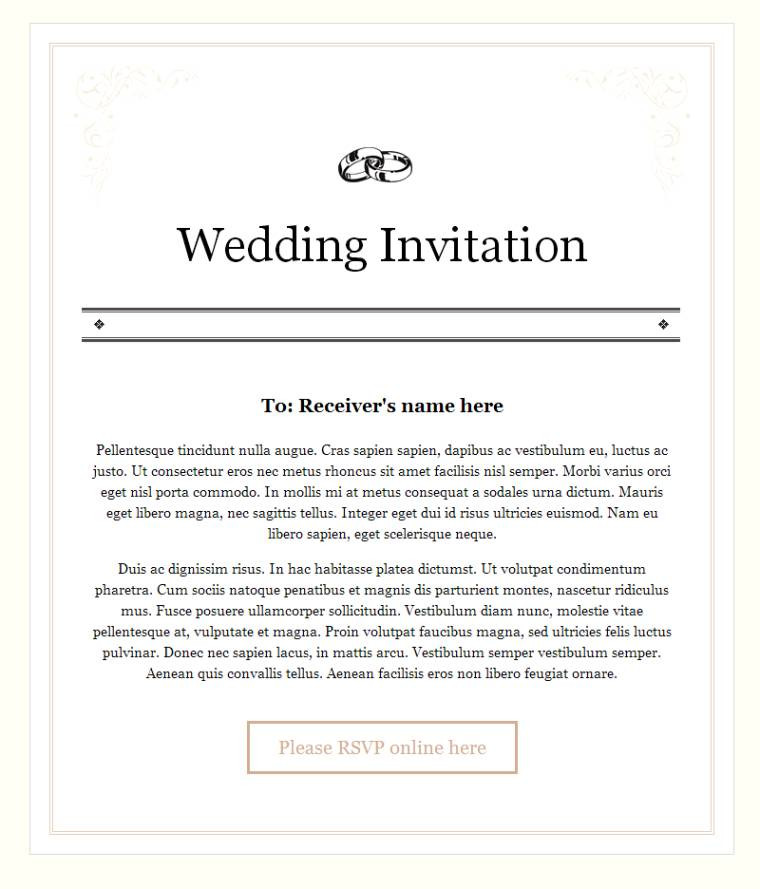 Wedding Invitation Email
 wedding invitation mail format