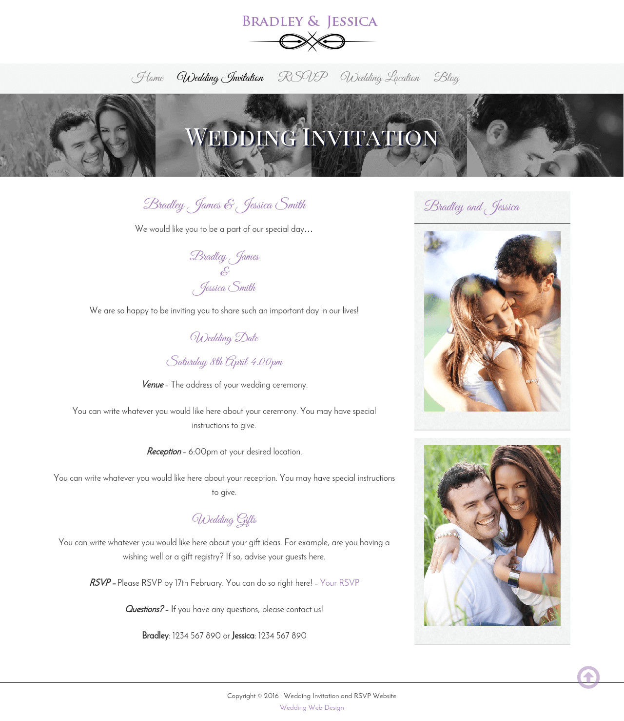 Wedding Invitation Website
 Wedding Invitation and Wedding Gallery Websites
