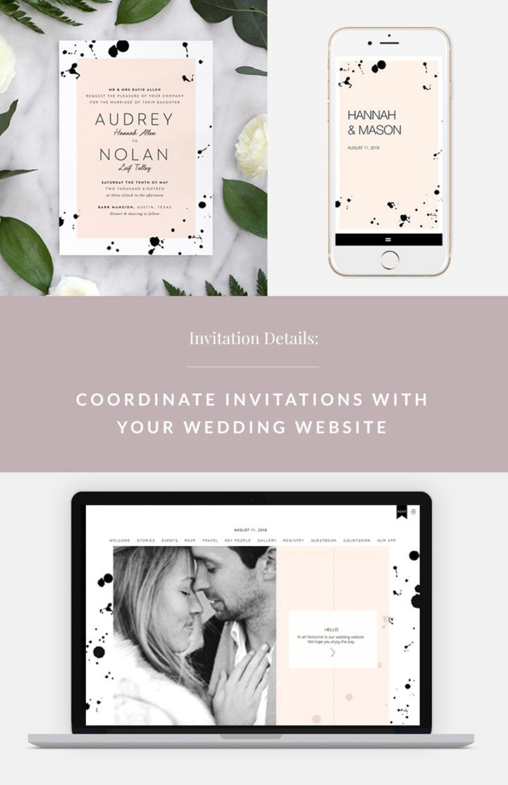 Wedding Invitation Website
 Coordinate Invitations with your Wedding Website with Fine