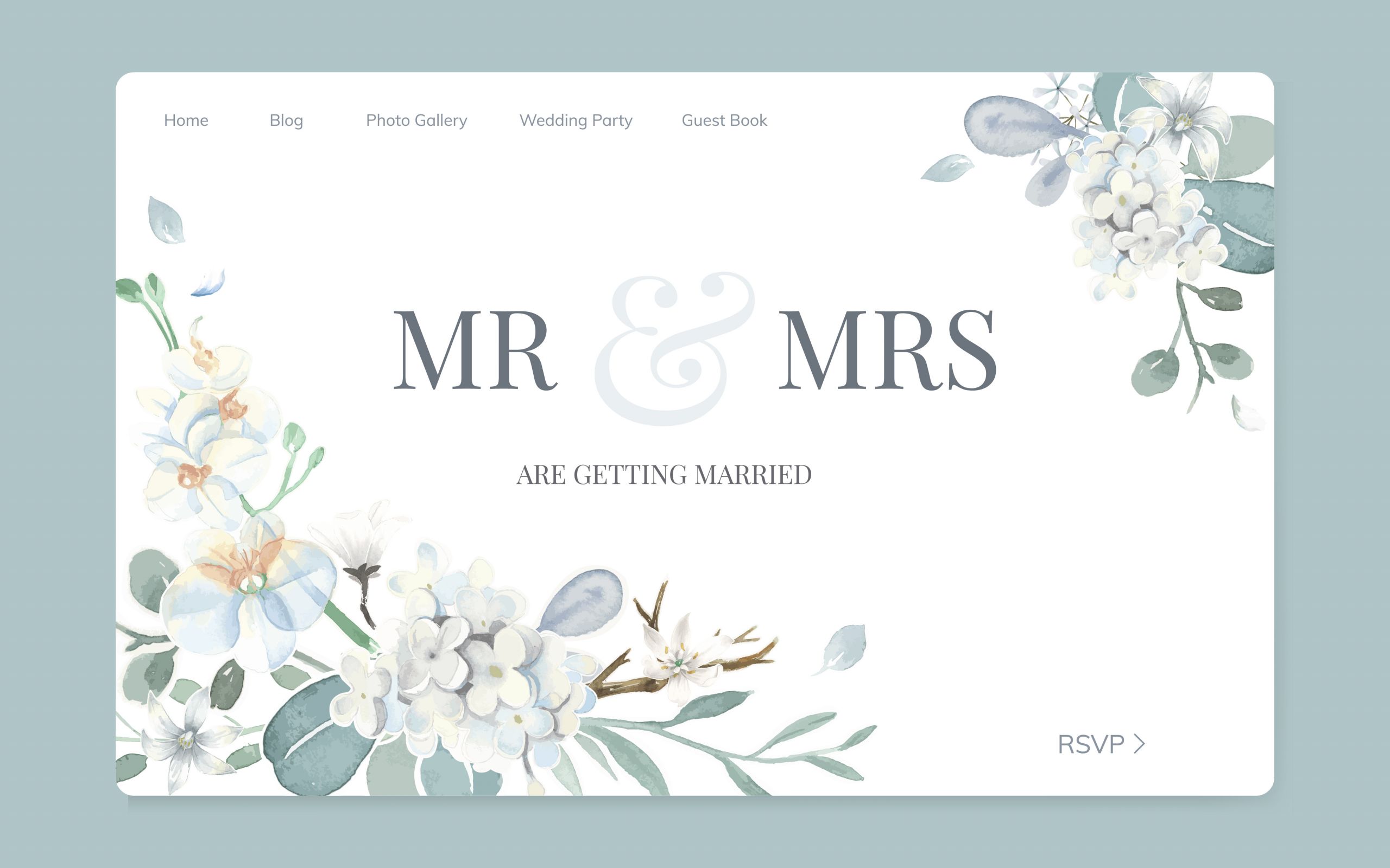 Wedding Invitation Website
 Floral wedding invitation website design Download Free