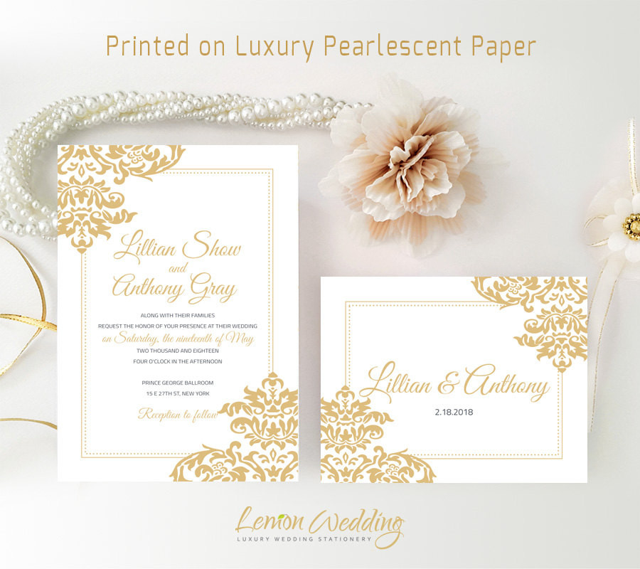 Wedding Invitations Inexpensive
 Cheap wedding Invitation kits printed Gold wedding
