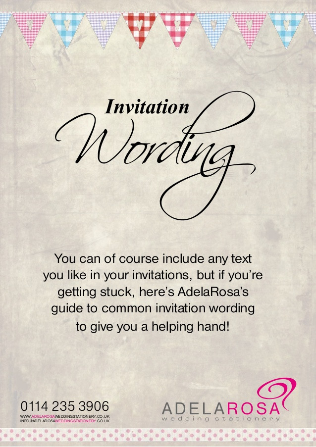 Wedding Invitations Text
 Wedding Invitation Wording AdelaRosa