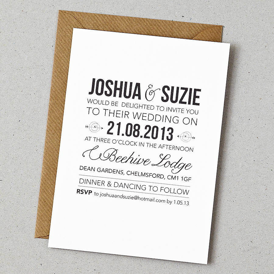 Wedding Invitations Text
 rustic style wedding invitation by doodlelove