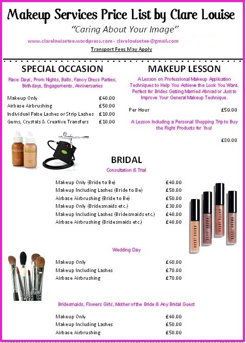 Wedding Makeup Artist Prices
 Makeup Services Price List