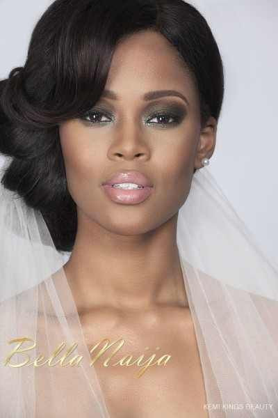 Wedding Makeup For African American Brides
 African American wedding hair side bun swoop