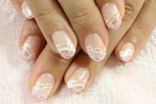 Wedding Nails Tab
 Nail Art Lace Stickers Decals Transfers WHITE Lace Design