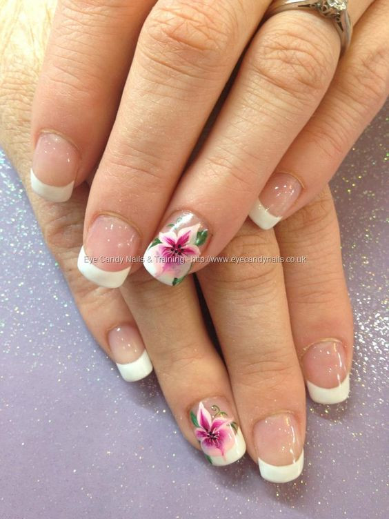 Wedding Nails Tab
 Gel tips Flower nail art and e stroke on Pinterest