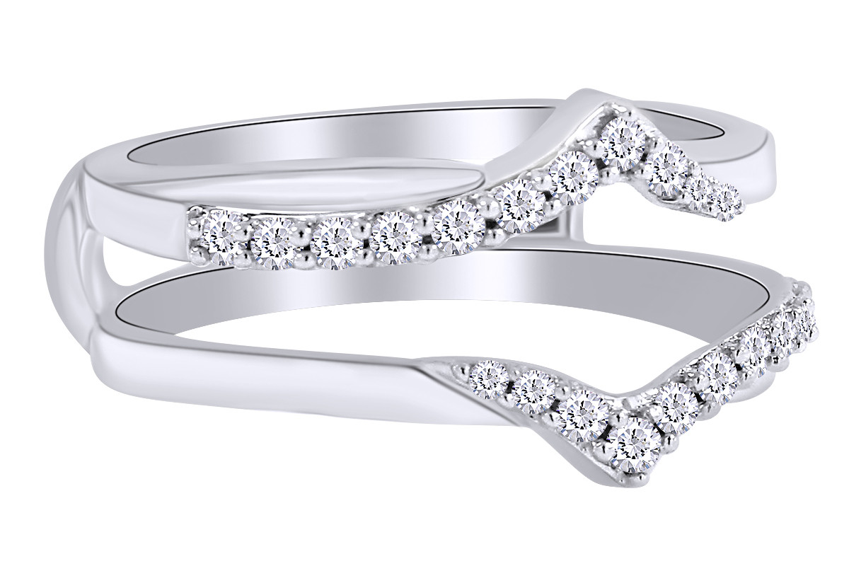 Wedding Ring Guard
 1 4ct Diamond Wedding Engagement Ring Guard Enhancer in