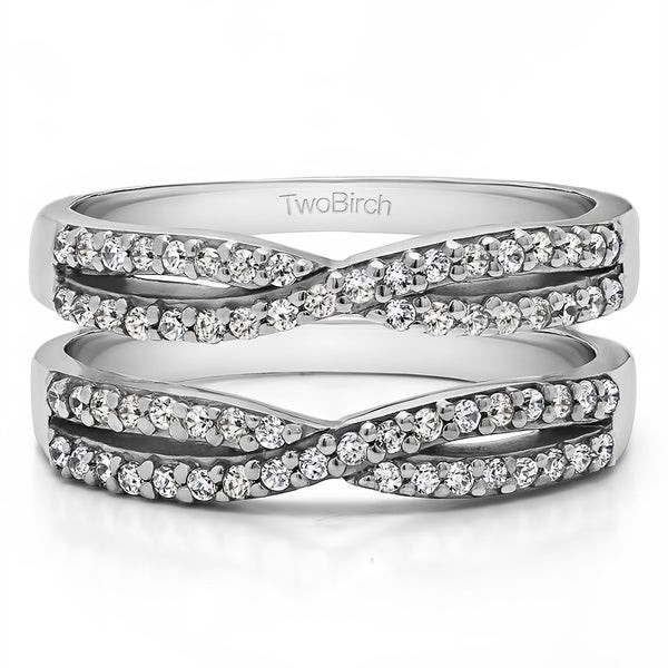 Wedding Ring Guards
 Shop 0 48 Ct Criss Cross Wedding Ring Guard in Solid 14k