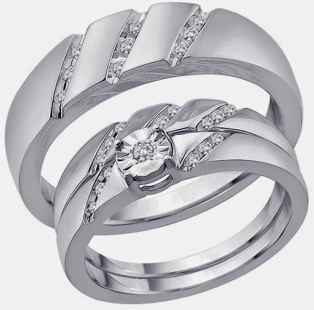 Wedding Ring His And Hers
 His and Hers Trio Wedding Ring Sets Under 500 Dollars