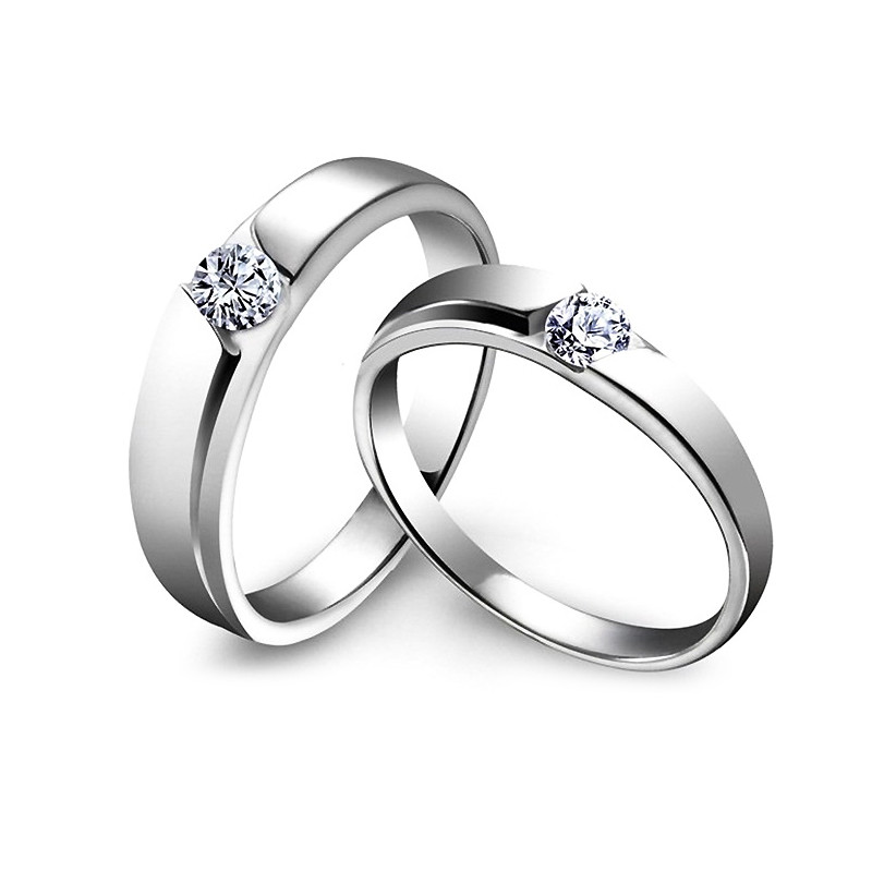 Wedding Ring Price
 925 Sterling Silver with CZ Wedding Band Couple Ring Price