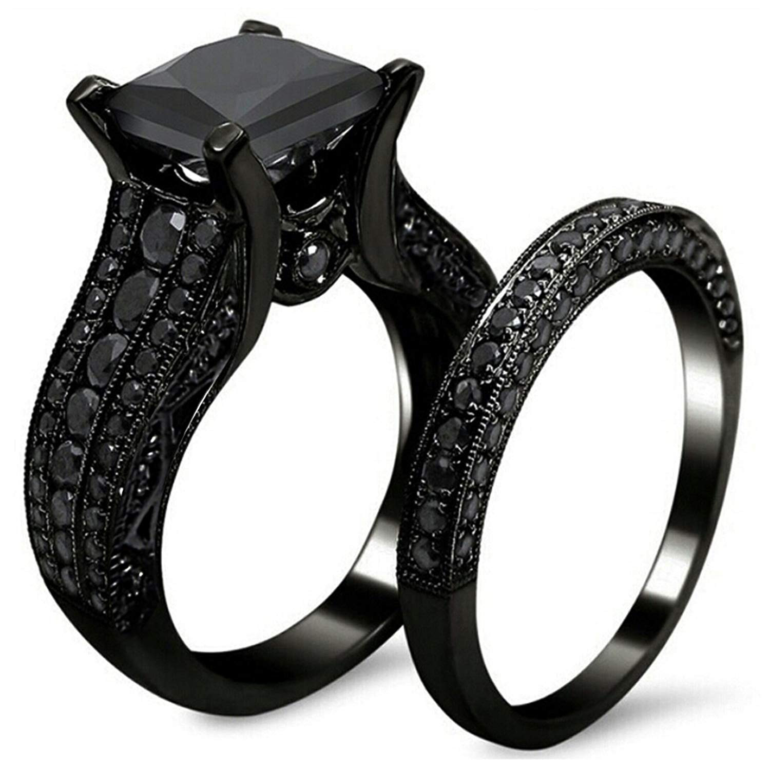 Wedding Ring Sets Black
 women s gothic retro black gold wedding engagement band