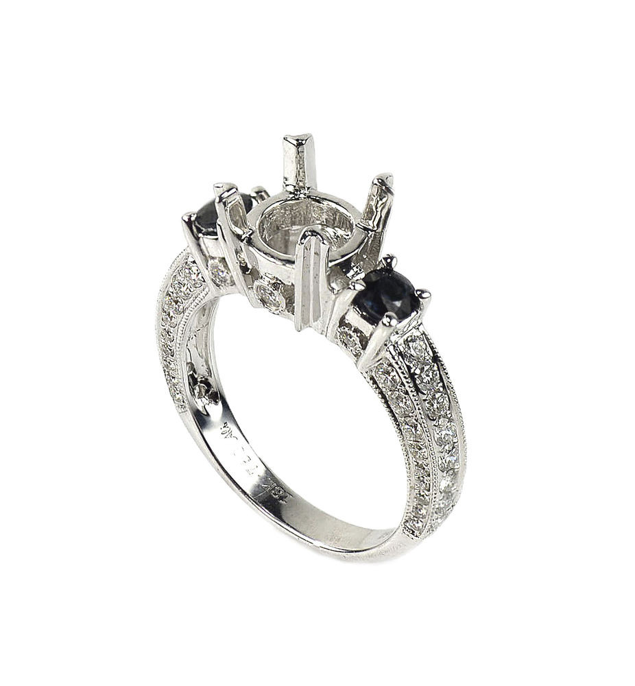 Wedding Ring Settings Only
 Beautiful Sapphire Diamond Engagement Ring Setting RE371