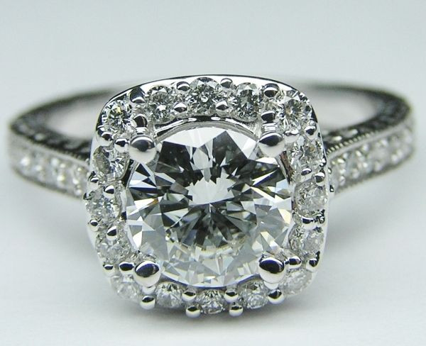 Wedding Ring Settings Only
 Halo Engagement Ring Setting Floral Gallery