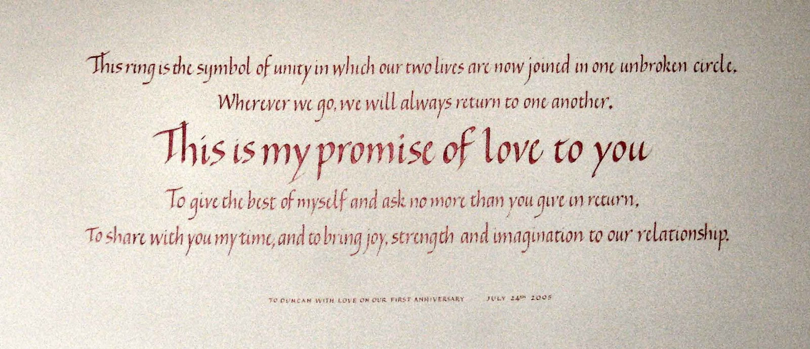 Wedding Ring Vows
 January 2012