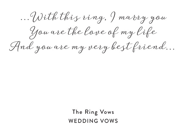 Wedding Ring Vows
 Ceremony of The Rings Ring Exchange with Full Ceremony