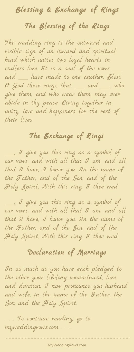 Wedding Ring Vows
 The 25 best Wedding blessing ideas on Pinterest