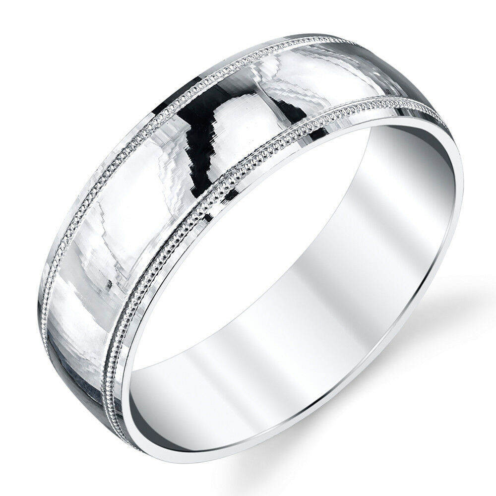 Wedding Rings Mens
 925 Sterling Silver Mens Wedding Band Ring Milgrain