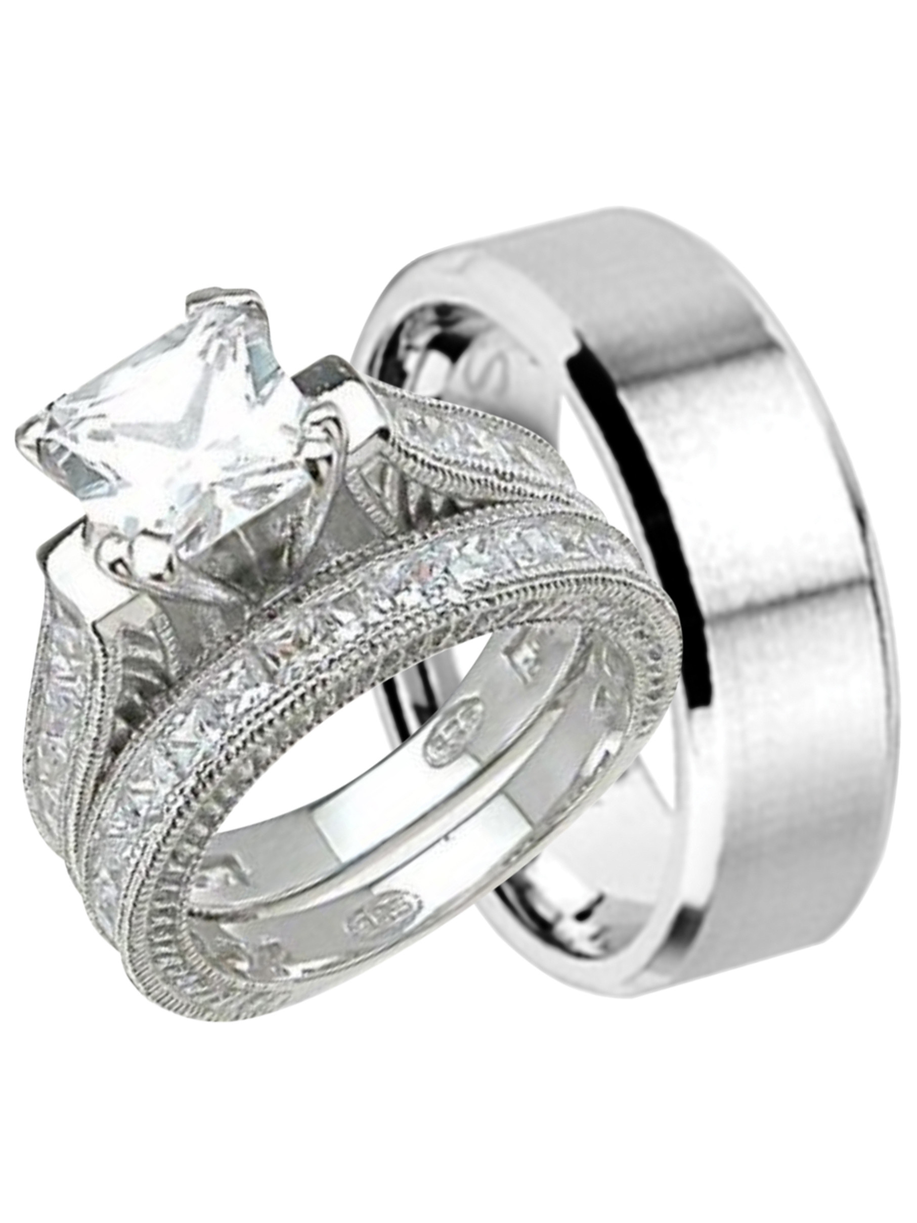Wedding Rings Sets For Him And Her Cheap
 LaRaso & Co His and Hers Wedding Ring Set Cheap Wedding