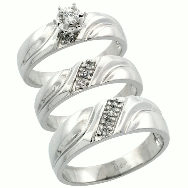 Wedding Rings Sets For Him And Her Cheap
 Get Most Brilliant 3 Piece Wedding Ring Sets for