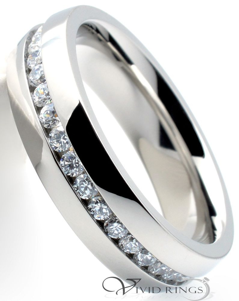 Wedding Rings Size 11
 Mens Stainless Steel Wedding Band Eternity CZ Ring Men s