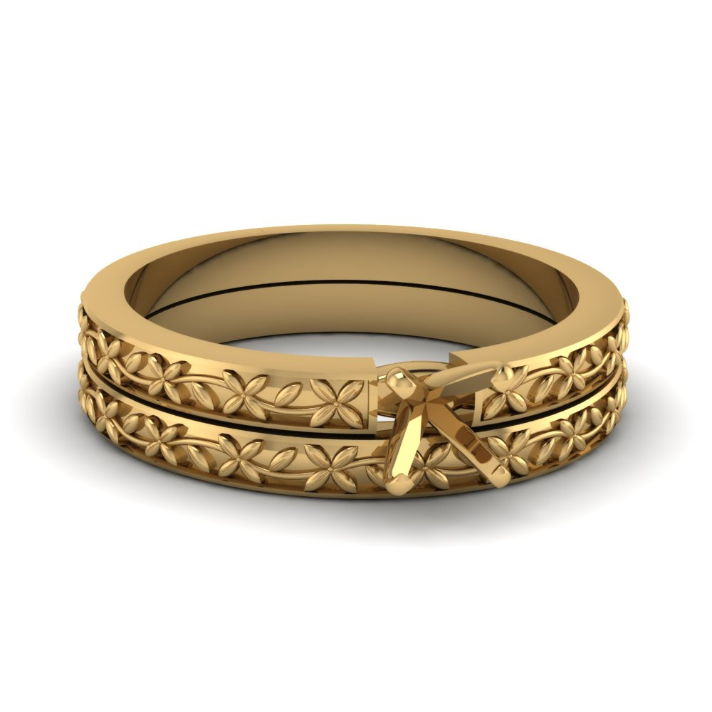 Wedding Rings Without Diamonds
 Womens Vintage Wedding Ring In 14K Rose Gold