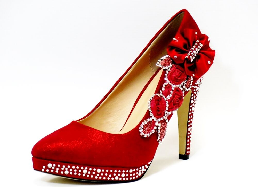 Wedding Shoes Red
 Wedding Shoes Bride Bridal Bridesmaid Prom Shoes