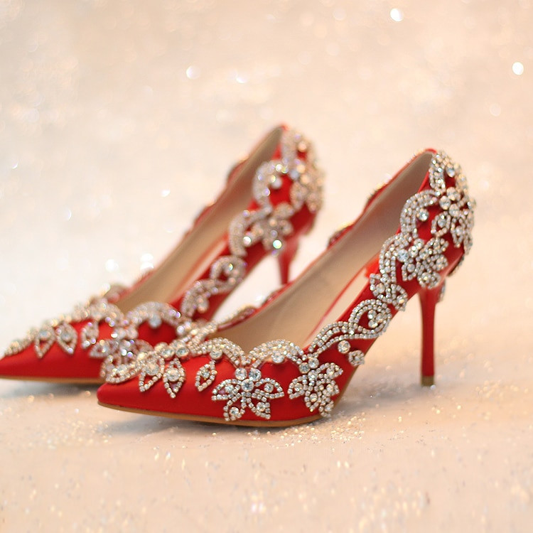 Wedding Shoes Red
 women pumps 2016 red bridal shoes high heels wedding shoes
