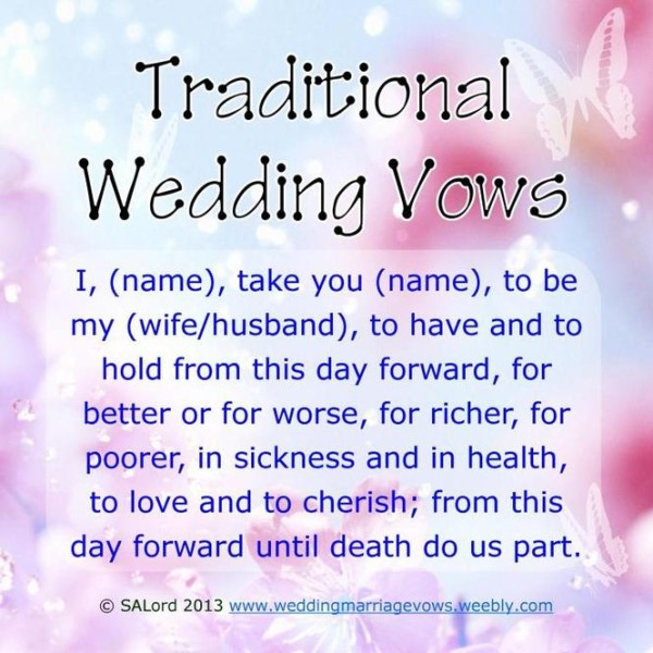 Wedding Vows Original
 20 Traditional Wedding Vows Example Ideas You ll Love