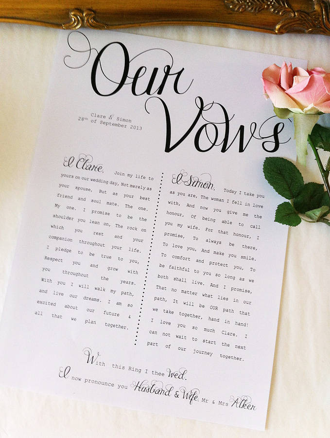 Wedding Vows Samples
 To Have and To Hold Writing Your Wedding Vows