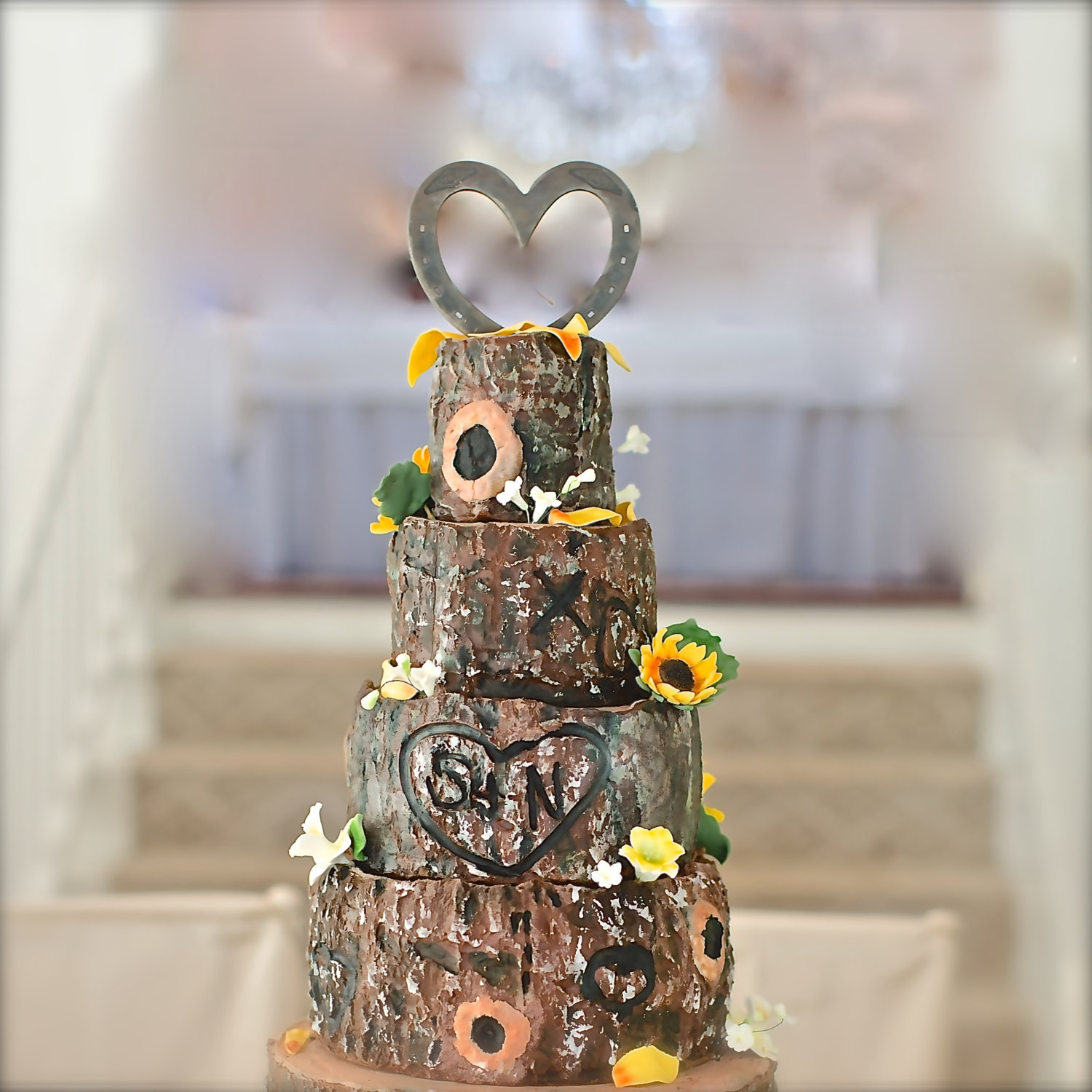 Western Wedding Cake Topper
 Western theme wedding cake topper HORSESHOE heart