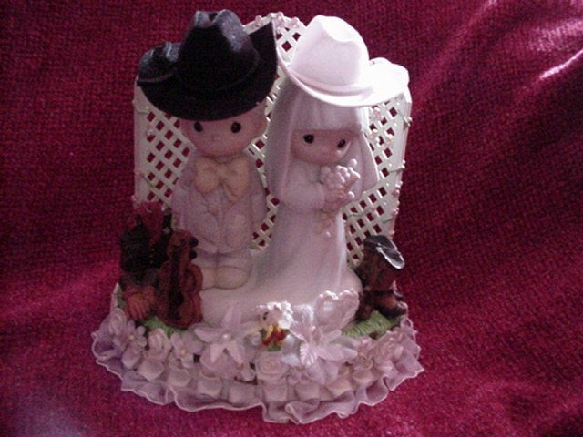 Western Wedding Cake Topper
 Precious Moments Country Western Wedding Cake Topper by cinhol