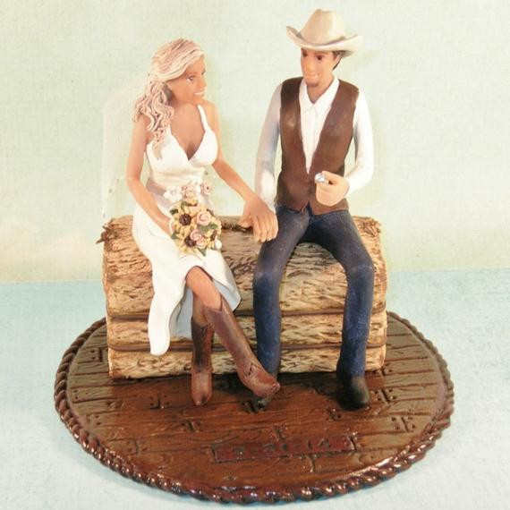 Western Wedding Cake Topper
 Items similar to Country Western Wedding Cake Topper with