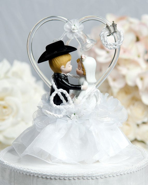 Western Wedding Cake Topper
 Western Cowboy Lasso Wedding Cake Topper by